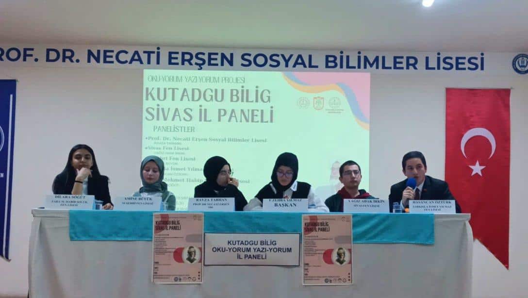 ''Oku-yorum Yazı-yorum Projesi'' kapsamında 'Kutadgu Bilig Okumaları' Sivas İl Panelinde İsmet Yılmaz Fen Lisesi Öğrencilerinden Hasancan ÖZTÜRK ilimizi Ankara'da Kutadgu Bilig Panelinde  temsil edecektir.